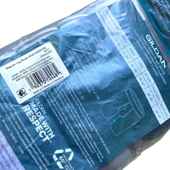 Mens Boxer Brief Cotton Underwear Grey/Black 3 Pack Tag-Free Waistband Gildan - Picture 7 of 10